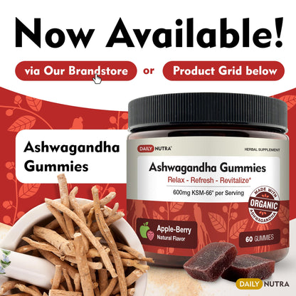 DailyNutra KSM-66 Ashwagandha 600mg Organic Root Extract - High Potency Supplement with 5% Withanolides | Relieves Tiredness, Supports Relaxation, Focus, Energy, & Muscle Growth (90 Capsules) - Maple Wellness Supplements