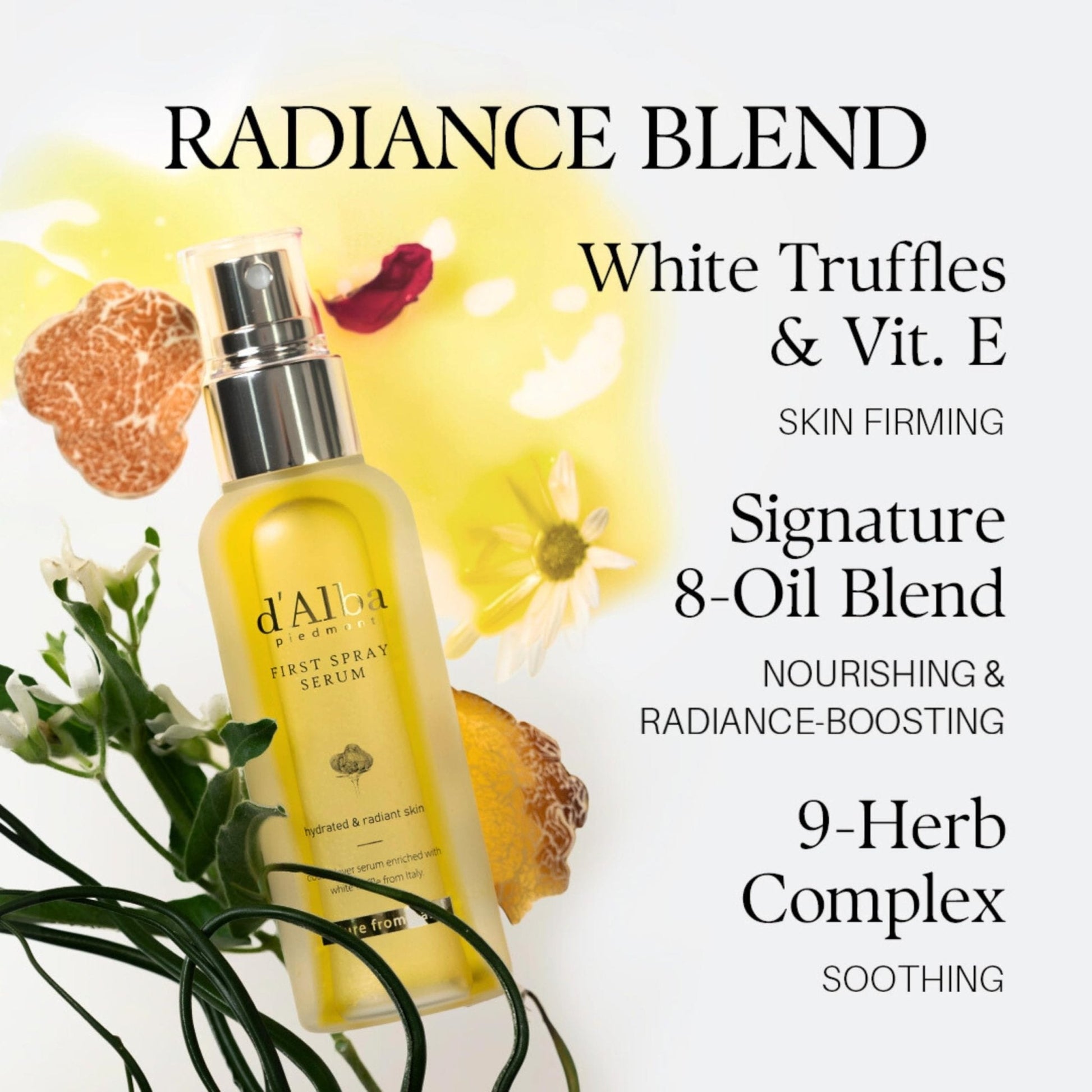 d'alba Piedmont Italian White Truffle First Spray Serum, Vegan Skin Care, Light-weight Face - Maple Wellness Supplements