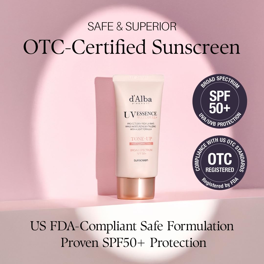 d'alba Piedmont Waterfull Tone-Up Sunscreen Serum BROAD SPECTRUM SPF 50 + Korean Sunscreen for Face, All Skin Tones (1.69 fl.oz.) - Maple Wellness Supplements