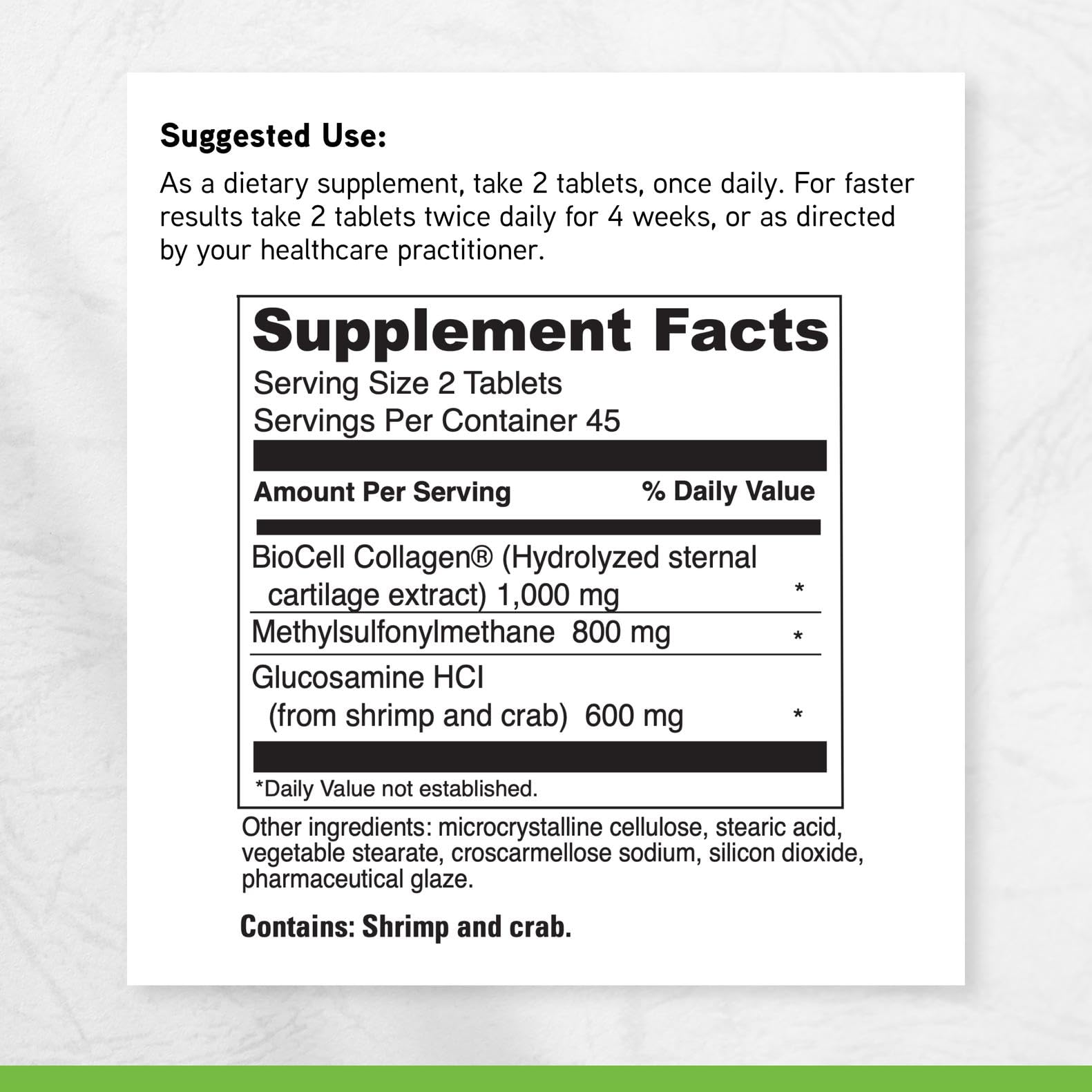 DAVINCI Labs Natures Collagen - BioCell Collagen Supplement with MSM & Glucosamine - Helps to Support Joint Health, Skin Health & Connective Tissues - Maple Wellness Supplements