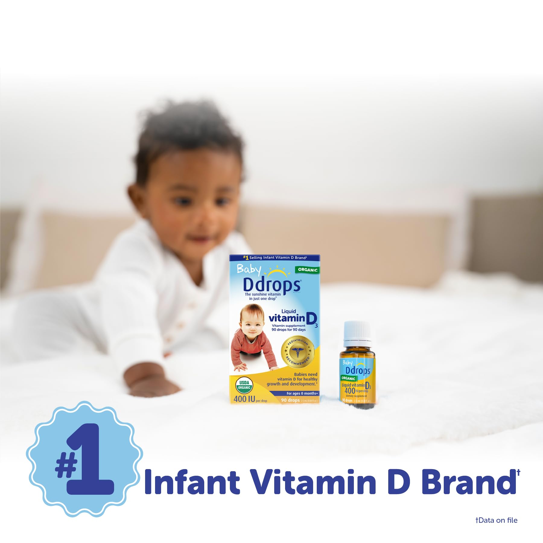 Ddrops Baby 400 IU, Vitamin D, 90 Drops 2.5mL (0.08 Fl. Oz (Pack of 1)) - Maple Wellness Supplements