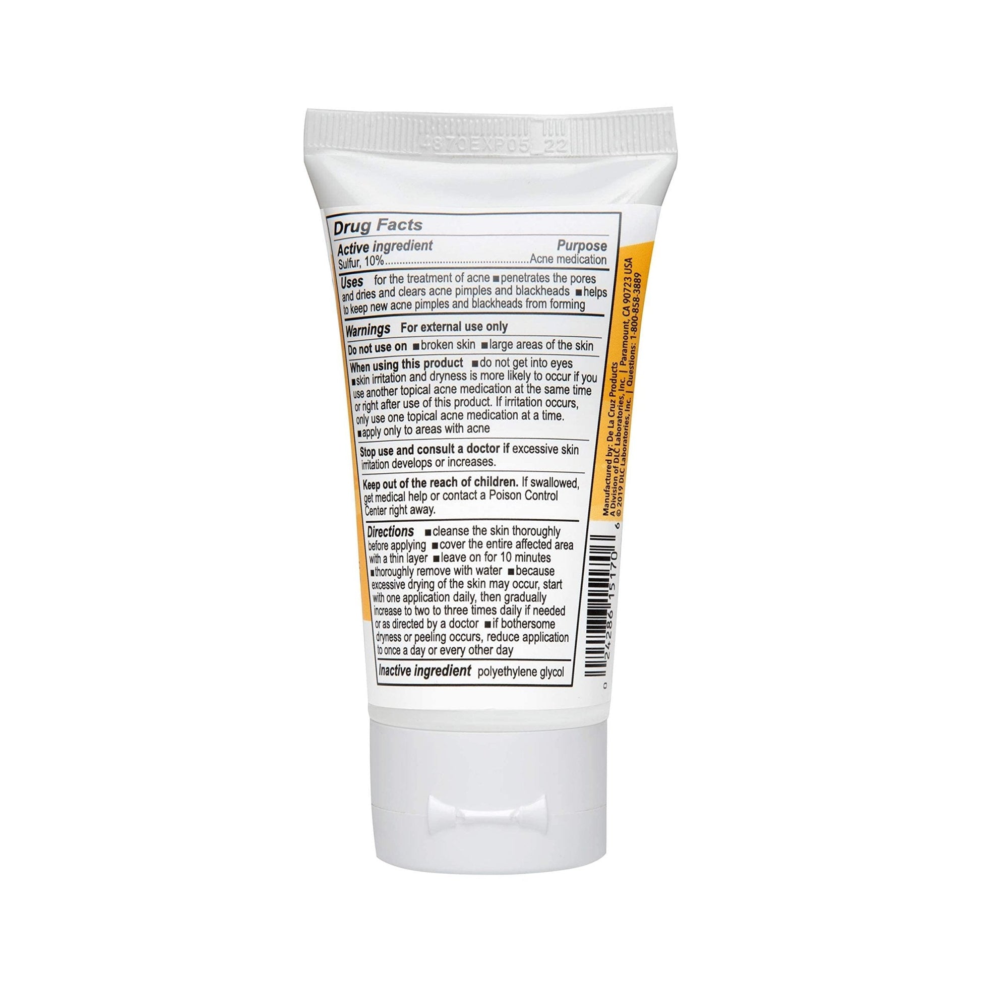 De La Cruz Sulfur Ointment - Cystic Acne Treatment for Face and Body - Daily 10 Min Spot Treatment Mask - Safe and Effective Game Changing Hormonal Acne - Maple Wellness Supplements