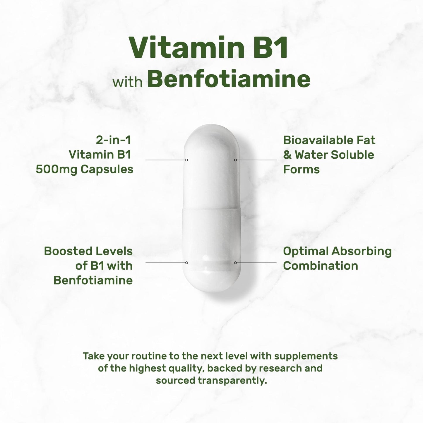 DEAL SUPPLEMENT Vitamin B1 500mg with Benfotiamine, 240 Capsules – 2 in 1 Enhanced Formula – Fat & Water Soluble Thiamine B1 Supplement - Maple Wellness Supplements