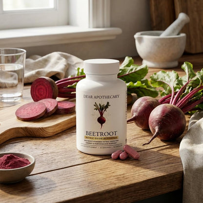 Dear Apothecary Organic Beetroot Capsules | 1300mg Beet Root Powder | Nitric Oxide Precursor | 60 Vegetarian Capsules | Non-GMO, Gluten Free, Vegan - Maple Wellness Supplements