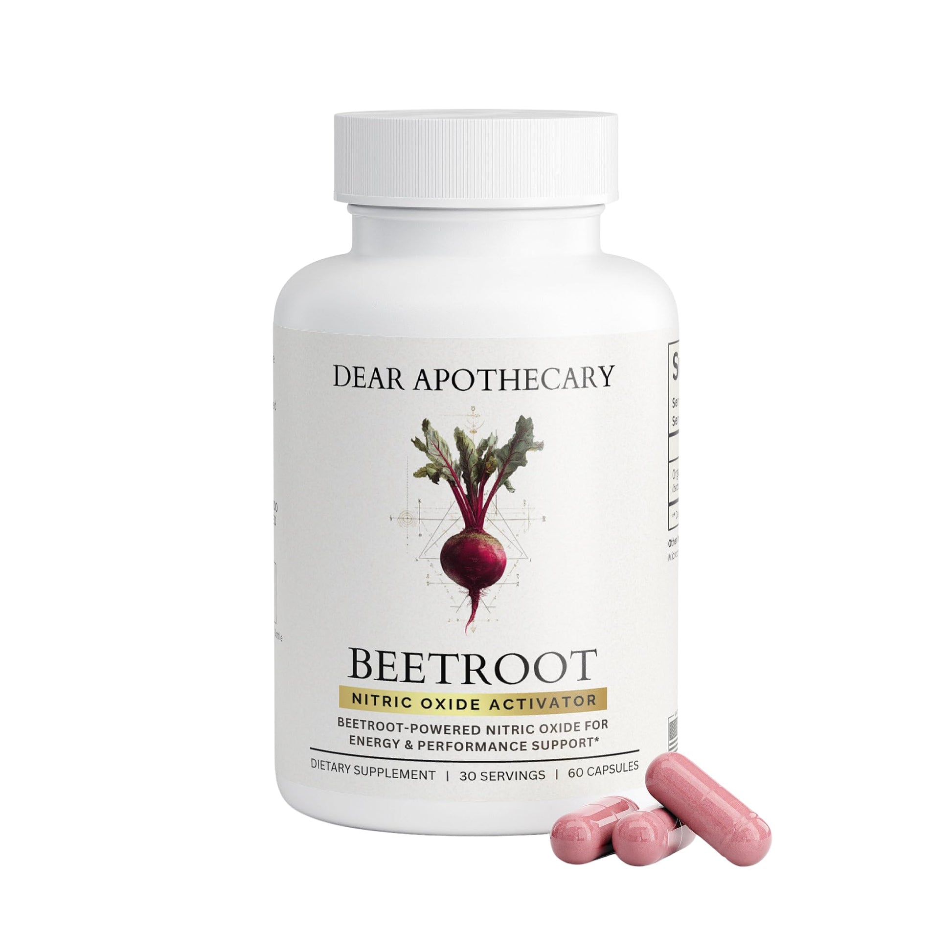 Dear Apothecary Organic Beetroot Capsules | 1300mg Beet Root Powder | Nitric Oxide Precursor | 60 Vegetarian Capsules | Non-GMO, Gluten Free, Vegan - Maple Wellness Supplements