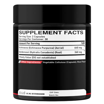 DEDICAD 1000mg Echinacea Goldenseal Capsules - Support Immune System, Well-Being & Overal Health - 60 Veggie Capsules - Non-GMO, Gluten-Free - Maple Wellness Supplements