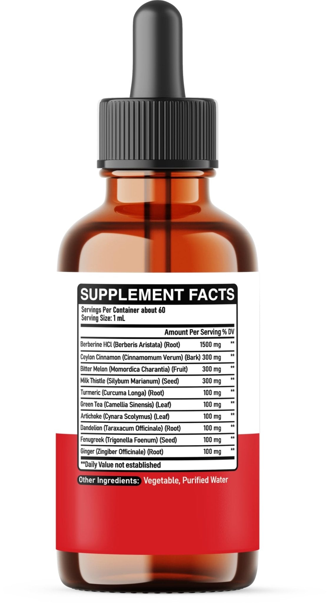 DEDICAD 10in1 Berberine HCl Drops - Liposomal Berberine Liquid - Activator Berberine with Ceylon Cinnamon, Bitter Melon, and 7 More - 60ml - Maple Wellness Supplements
