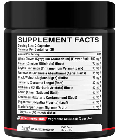 DEDICAD 11in1 Cloves Supplement with Ginger, Ceylon Cinnamon and 8 Other More - Digestive, Immune System, Mood Support - 60 Capsules - 30 Days Supply - Maple Wellness Supplements