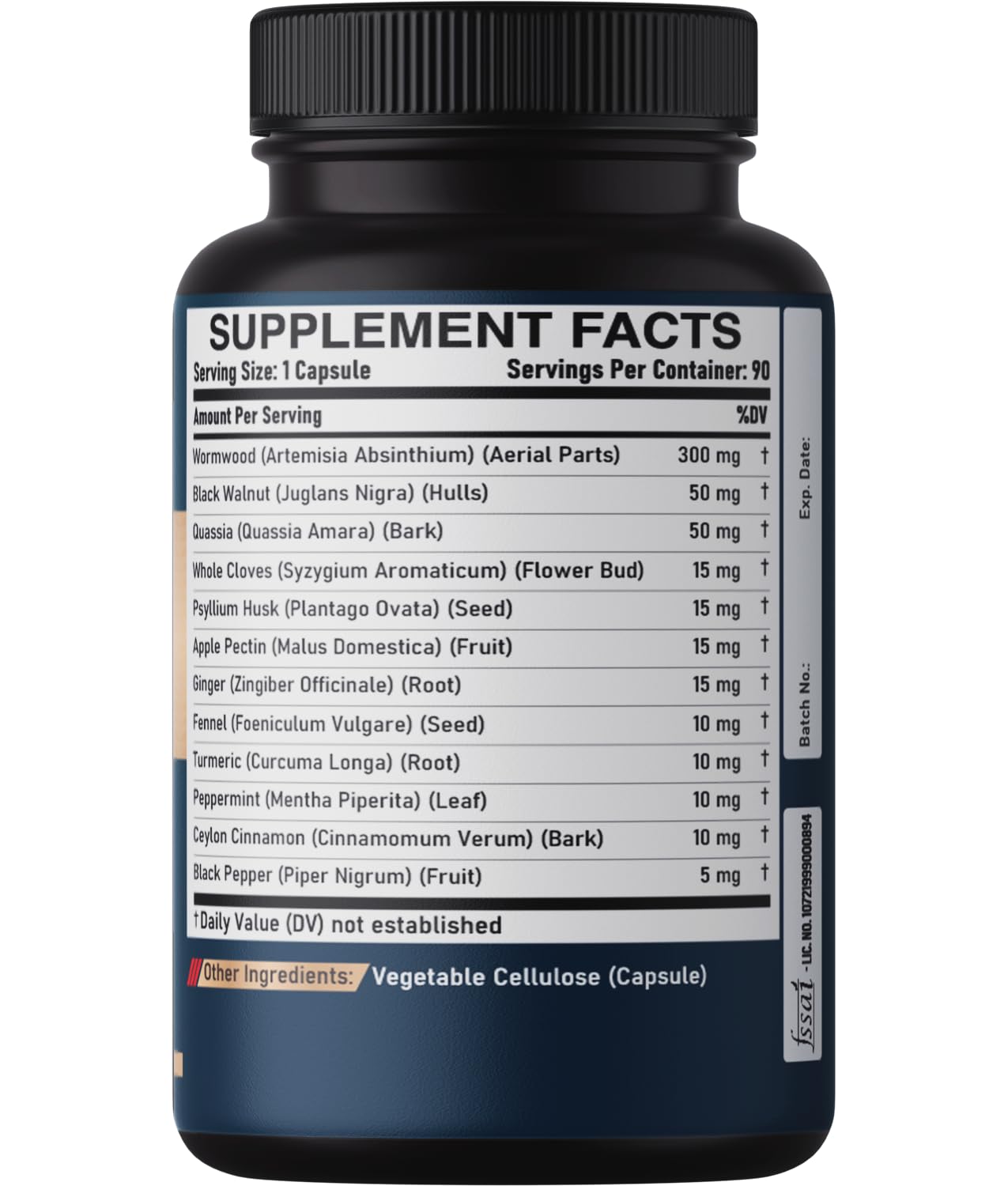 DEDICAD 12in1 Wormwood Black Walnut Clove Capsules - Immune, and Mood Support - 3 Month Supply - 90 Vegan Capsules - Maple Wellness Supplements
