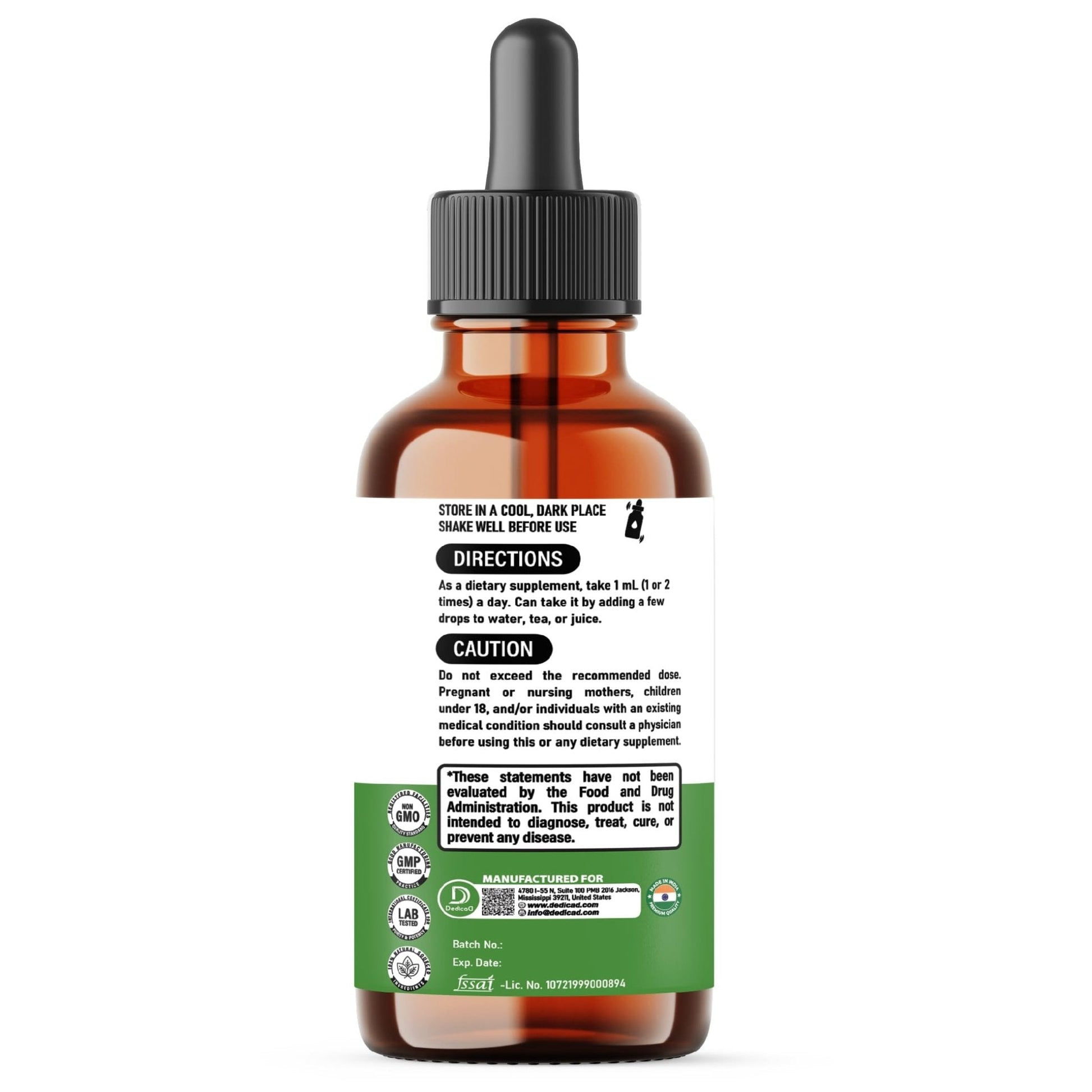 DEDICAD 12in1 Wormwood Liquid Drops - Black Walnut Wormwood Tincture Liquid Extract Whole Cloves and 9 More Herbs - 60 Days Supply - Maple Wellness Supplements