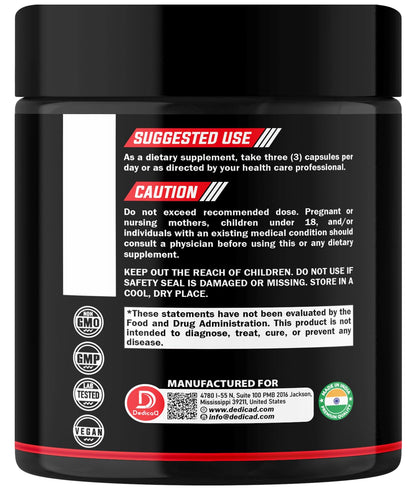 DEDICAD 1500mg Wormwood Capsules with Black Walnut & Cloves - Artemisia Annua Supplement for Immunity - 60 Vegan Capsules - Maple Wellness Supplements
