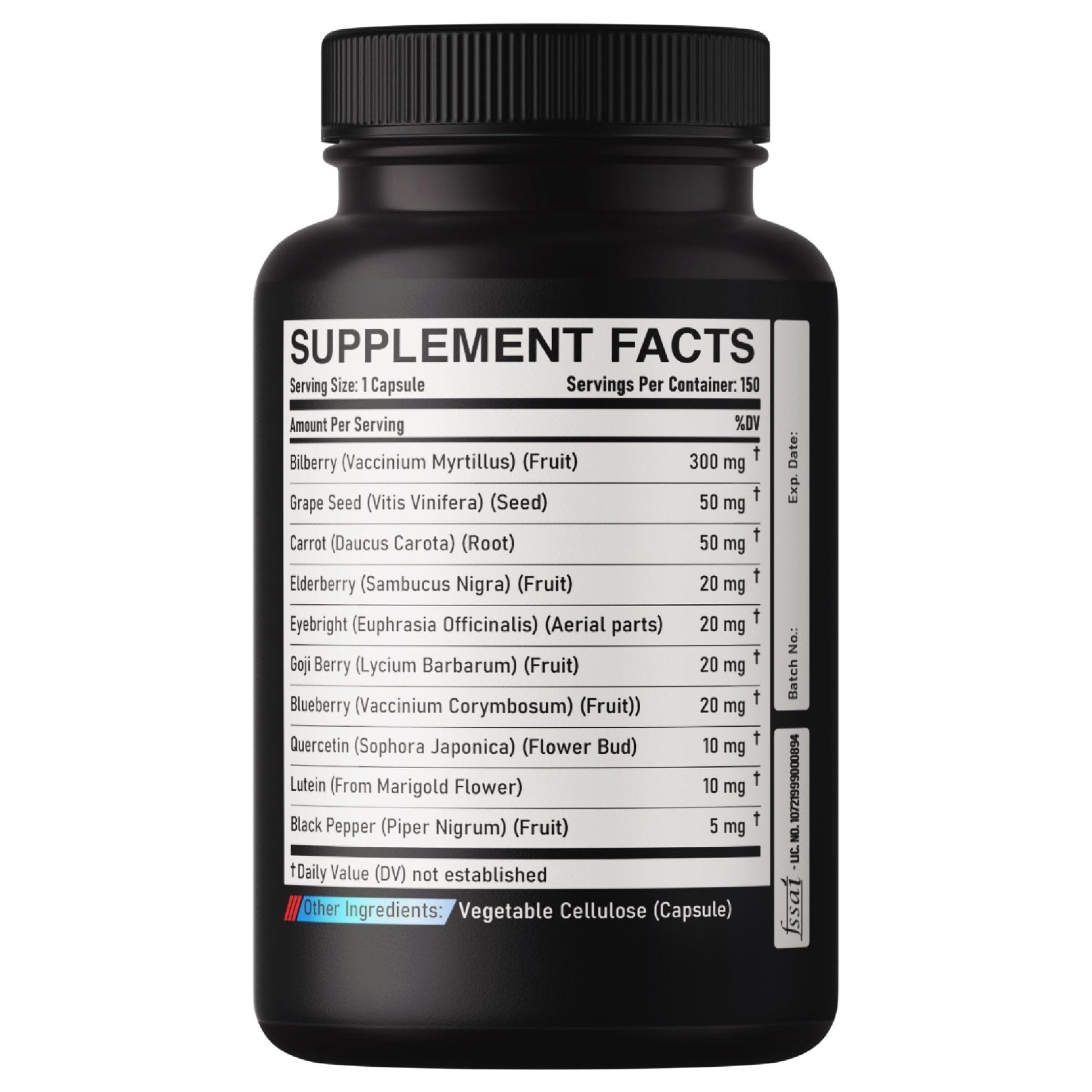 DEDICAD 20:1 Bilberry Extract Capsules - 5 Month Supply - Support Eyes, Vision & Heart Health - 10in1 Plus Grape Seed, Carrot, Elderberry, Eyebright & Others - 150 Counts - Maple Wellness Supplements