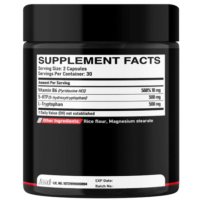 DEDICAD 5 HTP Supplement 1010mg - 60 Capsules - 3in1 Combined with Vitamin B6, L-Tryptophan - Comfortable Mood, Brain Health, Body Management & Immune System Support - Maple Wellness Supplements