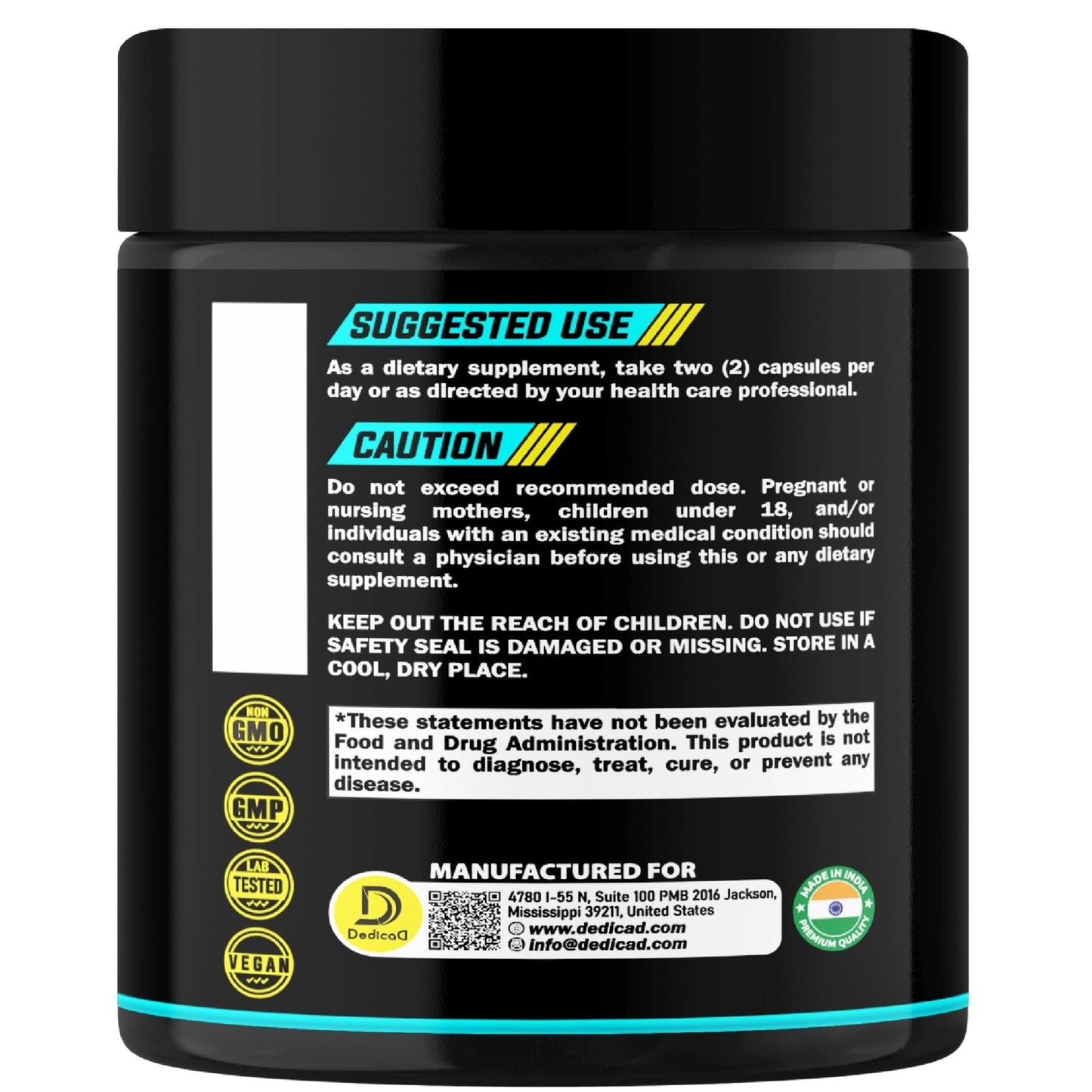 DEDICAD 500Mg Lactoferrin Supplement - 120 Capsules for 2-Month Supply - Maple Wellness Supplements
