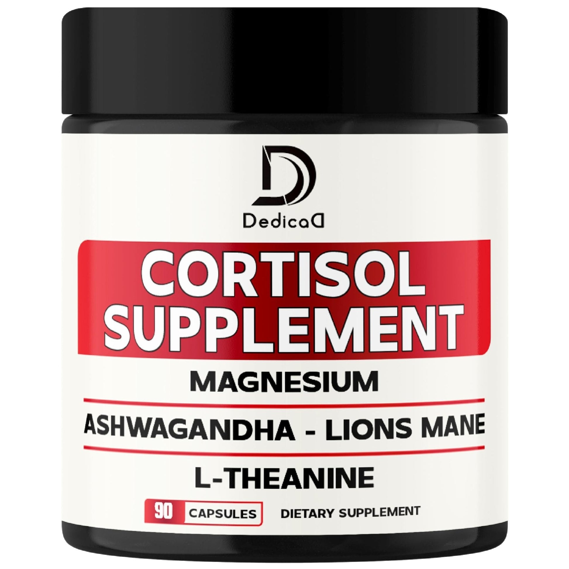 DEDICAD 9in1 Cortisol Supplement - Ashwagandha and Magnesium Glycinate and Chelate - Brain Health & Restful Night & Mood Balance - 90 Capsules Supply 45 Days - Maple Wellness Supplements