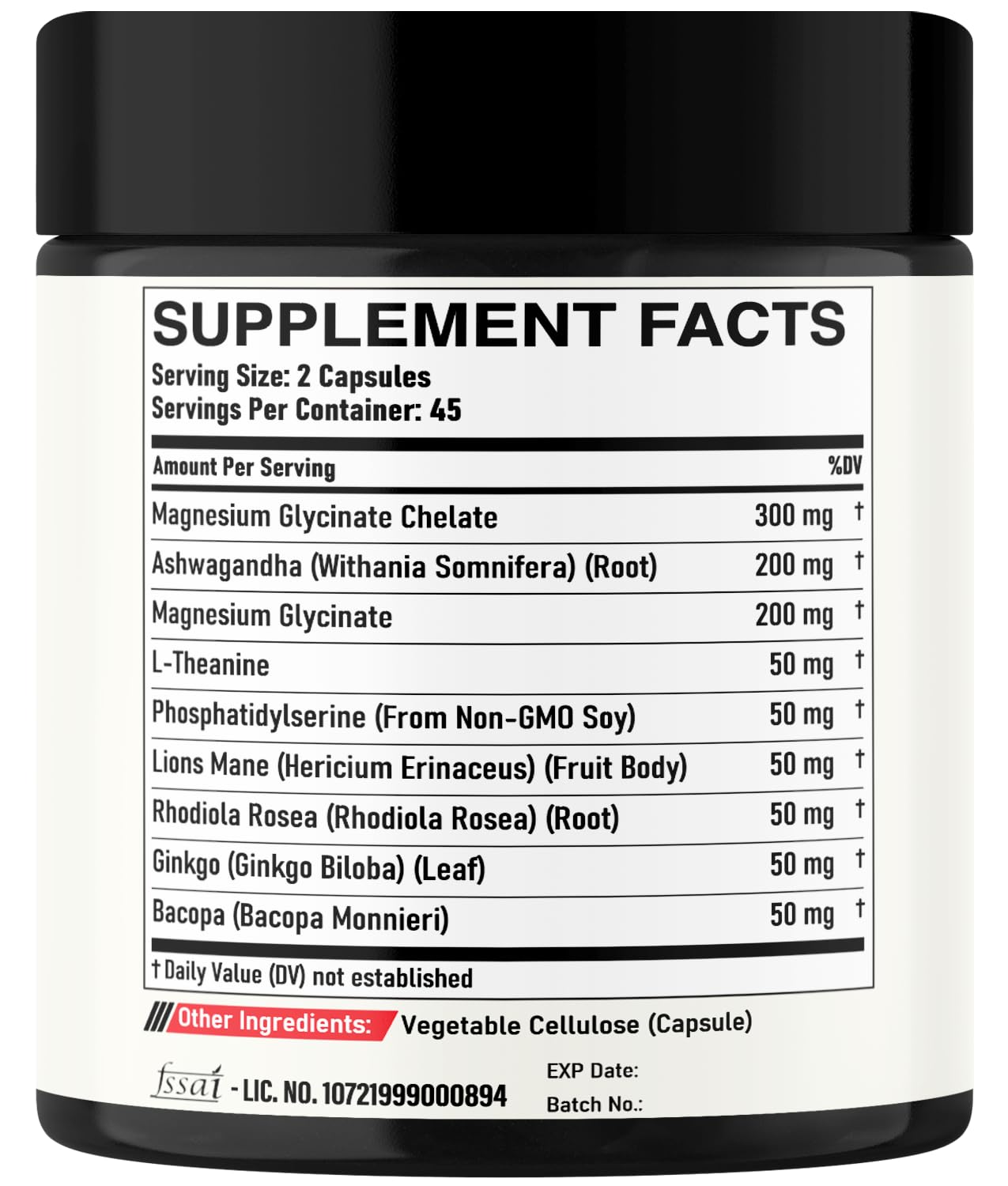 DEDICAD 9in1 Cortisol Supplement - Ashwagandha and Magnesium Glycinate and Chelate - Brain Health & Restful Night & Mood Balance - 90 Capsules Supply 45 Days - Maple Wellness Supplements