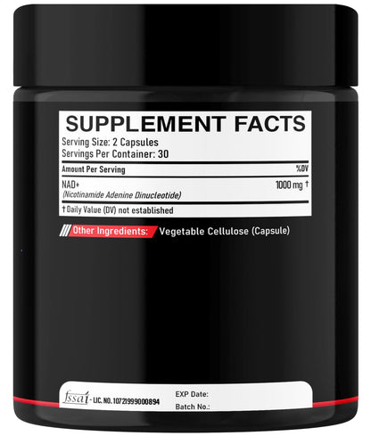 DEDICAD NAD Supplement 1000 mg - Pure NAD Supplement - Energy and DNA Repair, Aging Defense, Brain Function - 60 Capsules - Maple Wellness Supplements