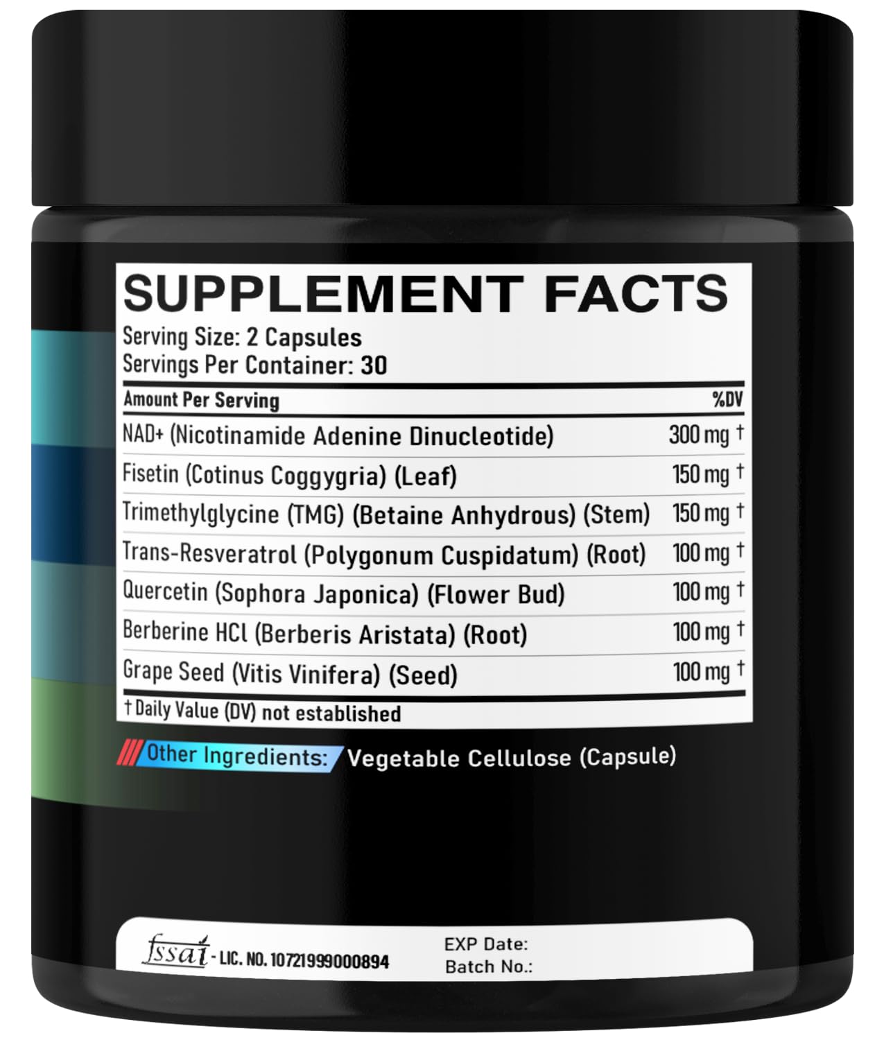 DEDICAD NAD.+ Supplement - Combined to Resveratrol, Quercetin, Berberine, Fisetin, TMG and Grape Seed - 60 Capsules - Maple Wellness Supplements