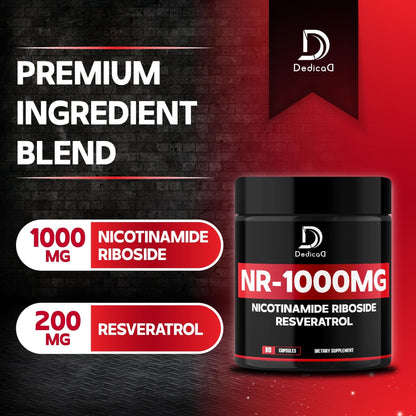 DEDICAD NAD Supplement with Nicotinamide Riboside and Trans Resveratrol - NR for Men & Women - 80 Capsules - Maple Wellness Supplements