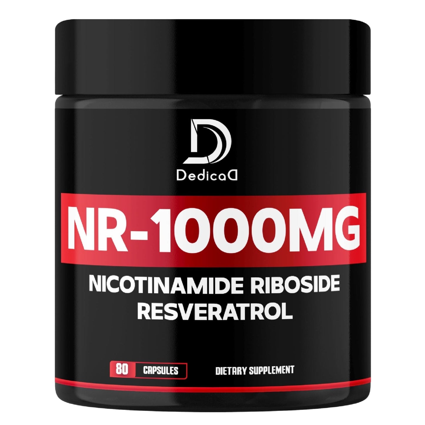 DEDICAD NAD Supplement with Nicotinamide Riboside and Trans Resveratrol - NR for Men & Women - 80 Capsules - Maple Wellness Supplements