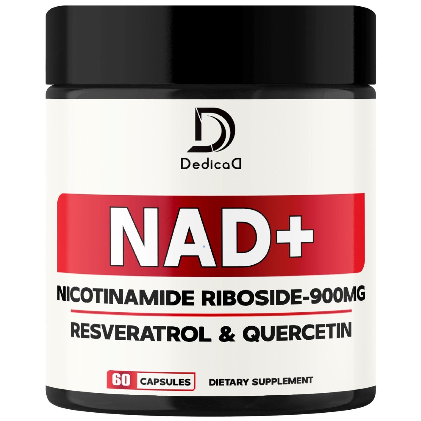 DEDICAD NAD Supplement with Nicotinamide Riboside, Trans-Resveratrol, Quercetin - Cellular Energy & Repair, Vitality, Healthy Aging - 60 Count - Maple Wellness Supplements