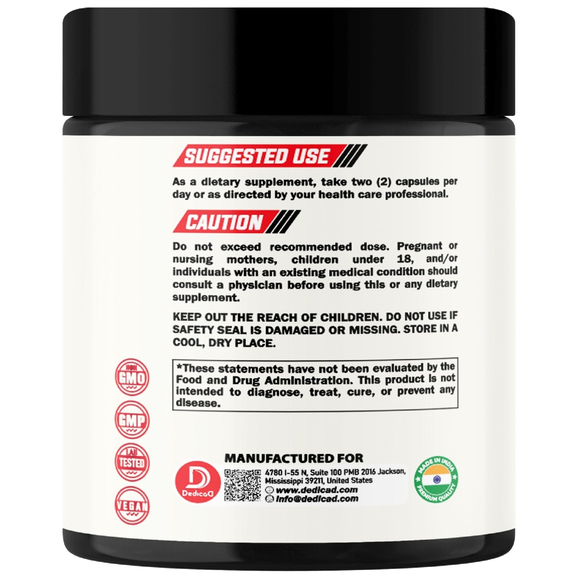 DEDICAD NAD Supplement with Nicotinamide Riboside, Trans-Resveratrol, Quercetin - Cellular Energy & Repair, Vitality, Healthy Aging - 60 Count - Maple Wellness Supplements