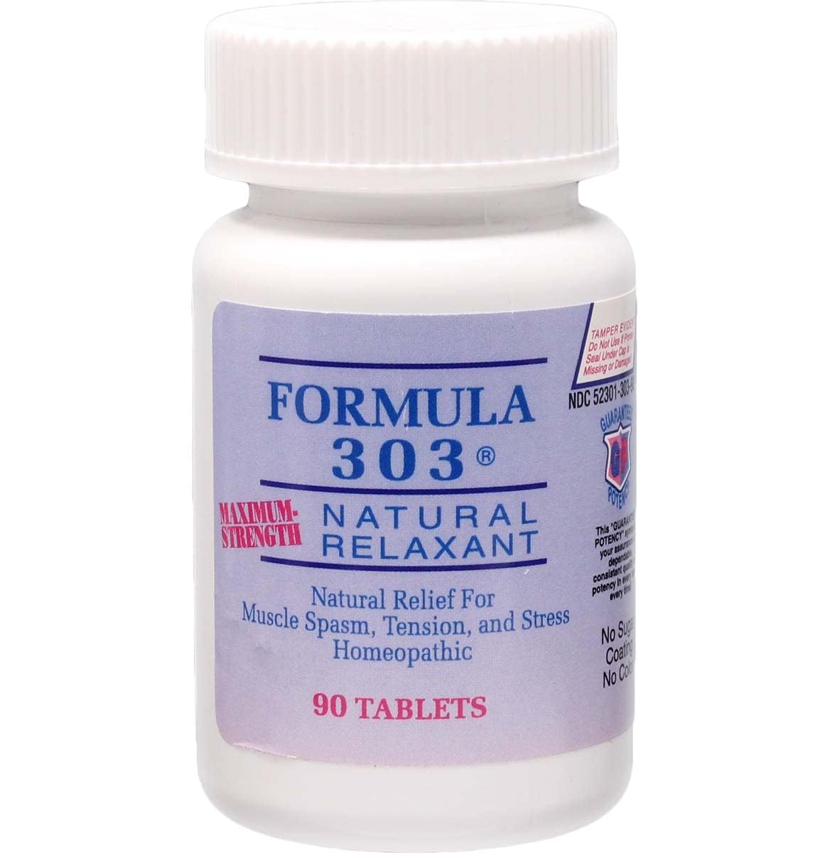 Dee CEE Labs Formula 303 Maximum Strength Tablets, 90 Tablets; All-Natural containing Magnesium for Sore Muscles - Maple Wellness Supplements