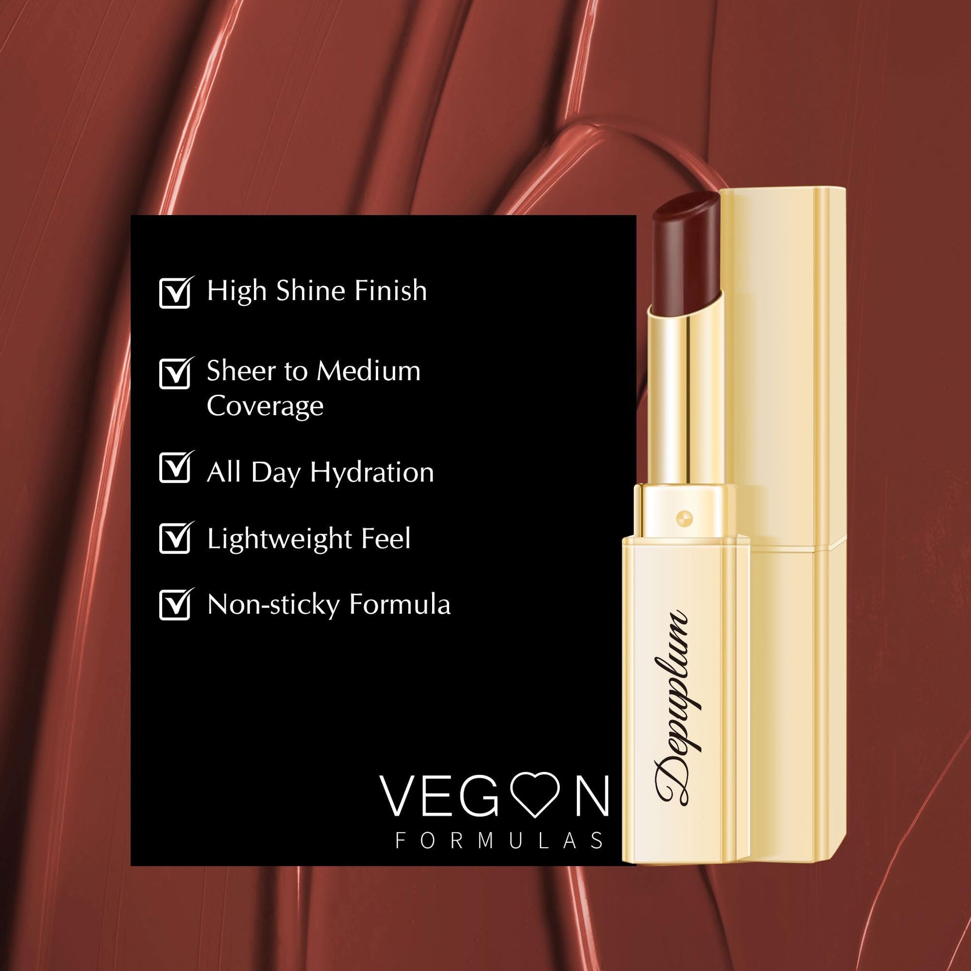 Depuplum Black Berry Lipstick for Women Hydrate Glossy Lipstick Moisture Lip Gloss Sheer-Medium Coverage Long Lasting Lipsticks for Dry Lips (DM65 Berry) - Maple Wellness Supplements