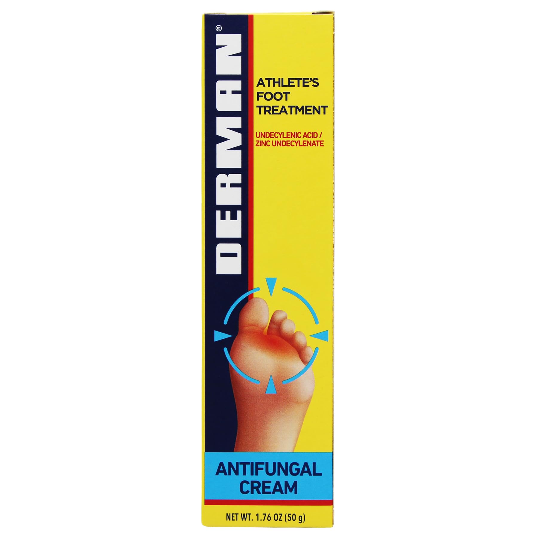 Derman Cream for The Treatment of Athlete's Foot, 2-Pack of 1.76 Oz Each, 2 Tubes - Maple Wellness Supplements