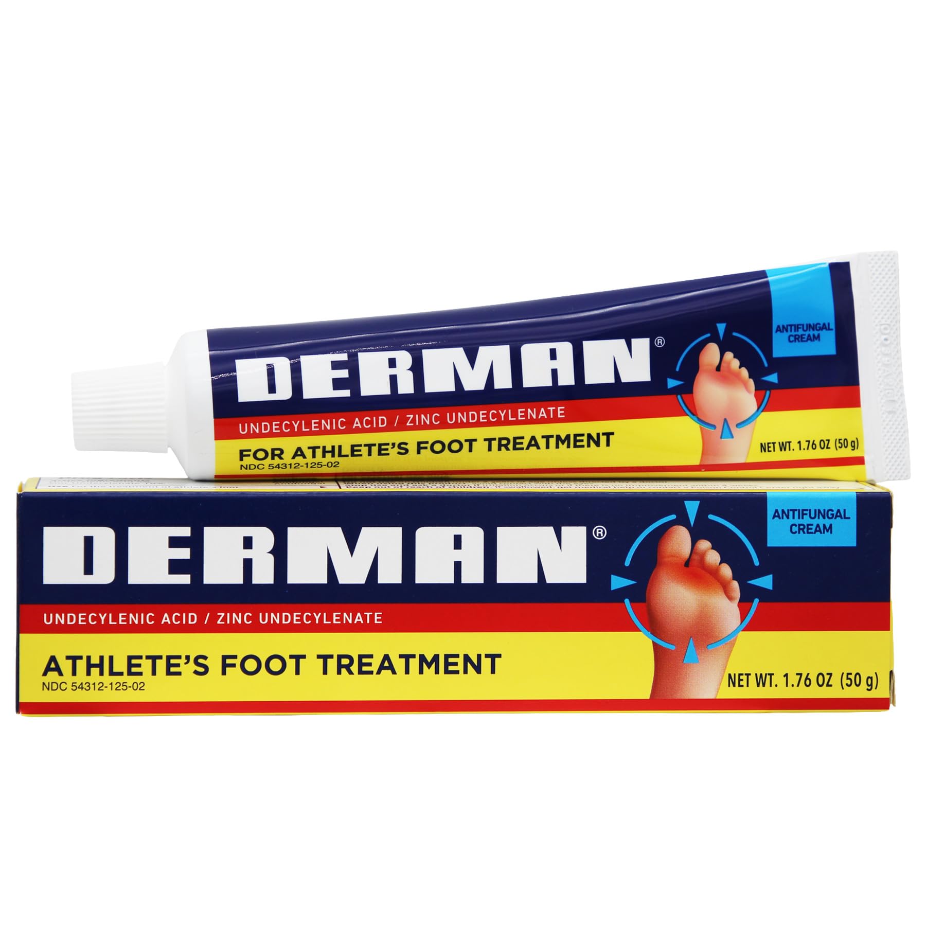 Derman Cream for The Treatment of Athlete's Foot, 2-Pack of 1.76 Oz Each, 2 Tubes - Maple Wellness Supplements