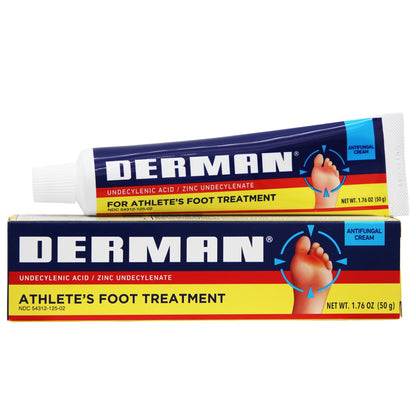 Derman Cream for The Treatment of Athlete's Foot, 2-Pack of 1.76 Oz Each, 2 Tubes - Maple Wellness Supplements