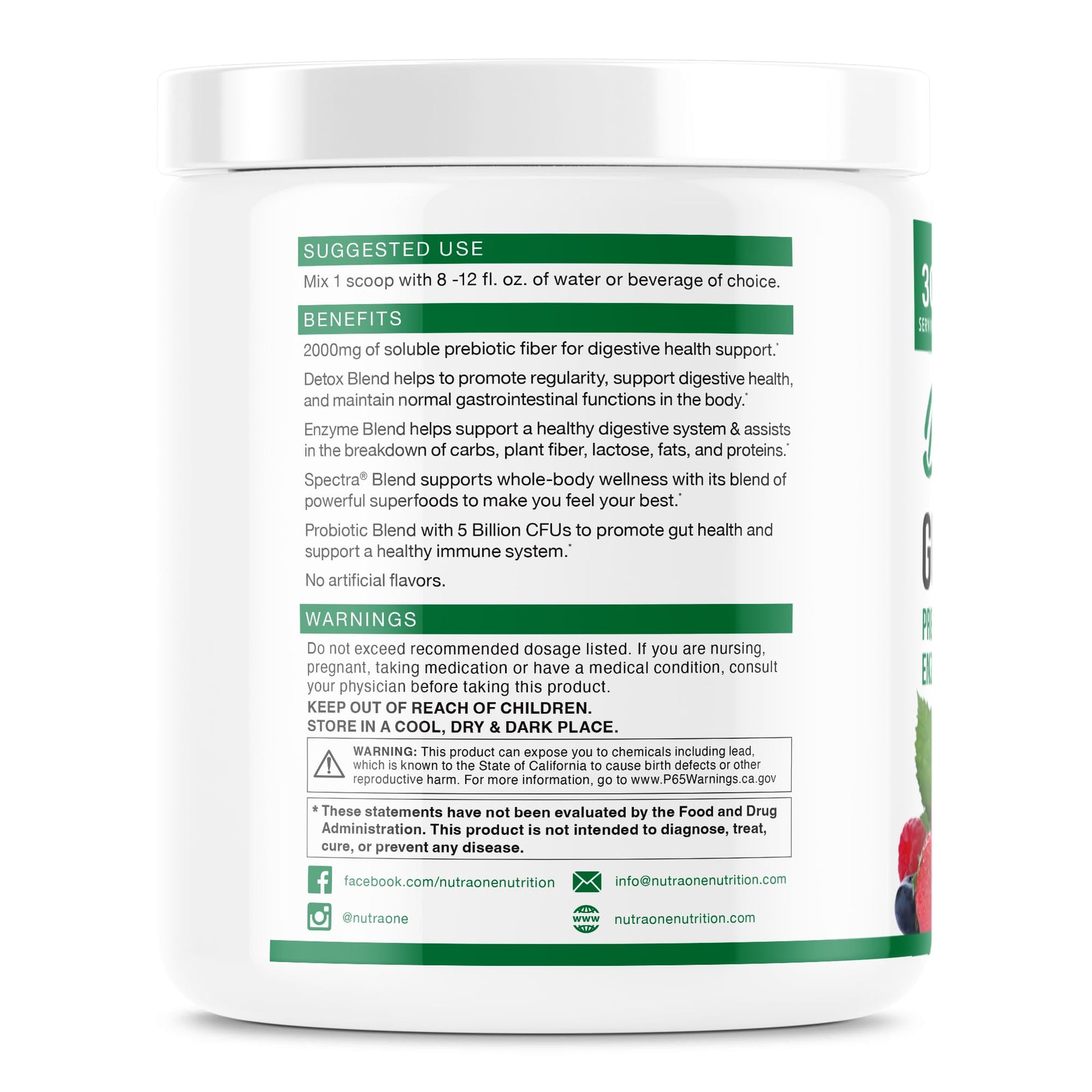 DetoxOne Daily Gut Health Powder* | Supports Normal/Healthy Digestive Function*| Promotes Detoxification*| Boost Energy & Improves Nutrient Absorption* - Maple Wellness Supplements