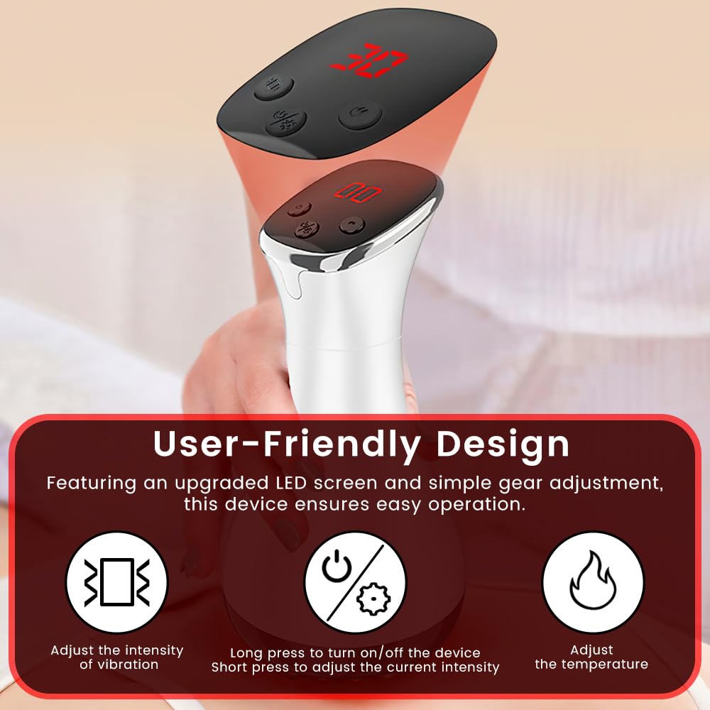 Dexmary Lymphatic Drainage Massager, Anti Cellulite Massage Tool with Microcurrent & Vibration, Rechargeable Body Sculpting Machine for Legs, Arms, Stomach and Thighs - Maple Wellness Supplements