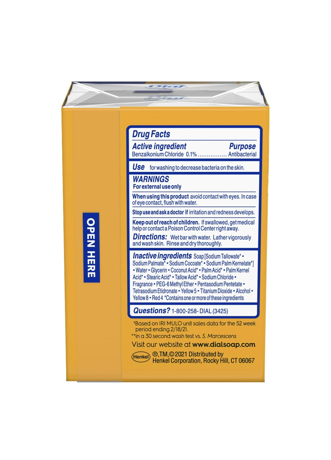 Dial Gold Antibacterial Deodorant Soap, 2 Pack, Total Net Wt 6.4 oz - Maple Wellness Supplements