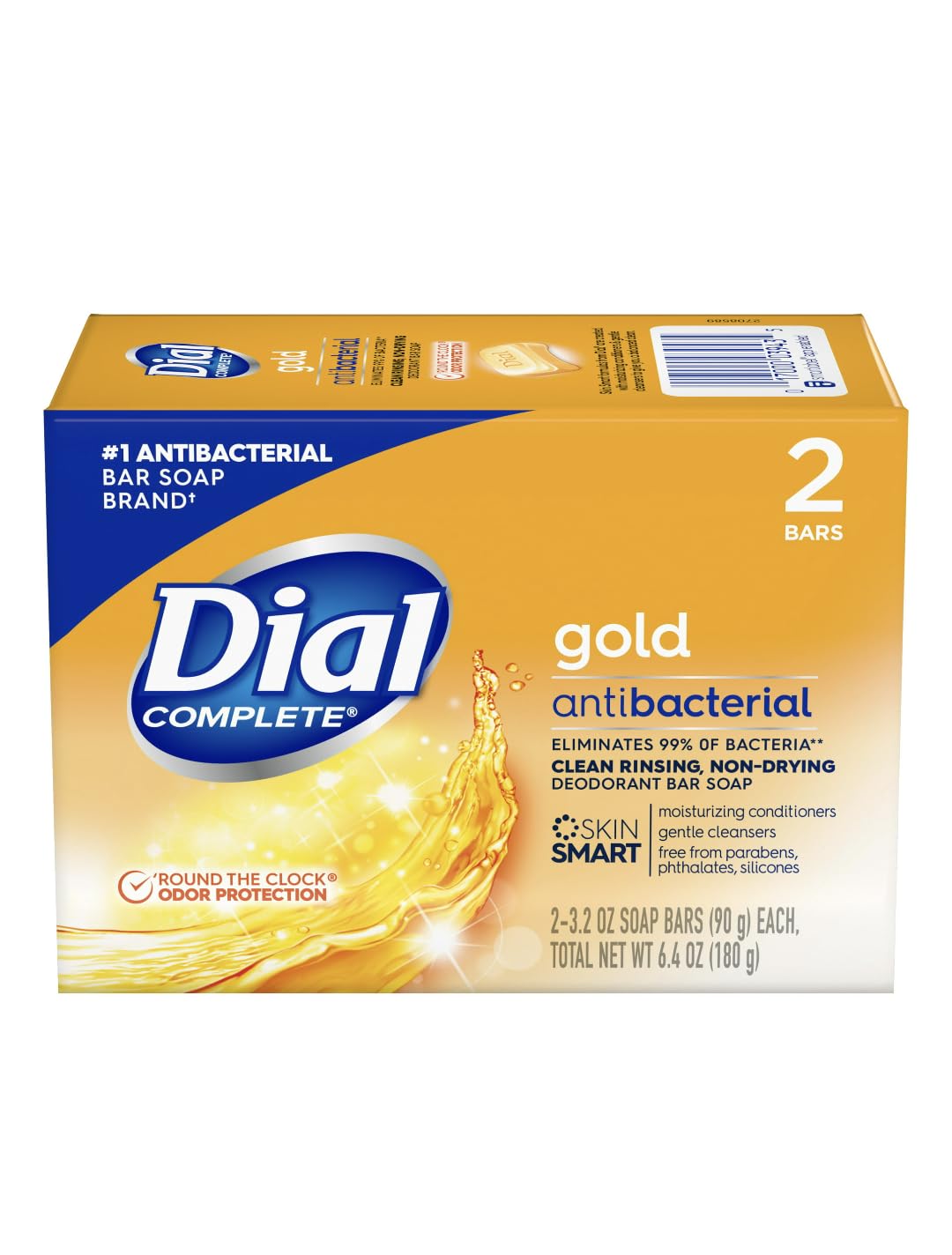 Dial Gold Antibacterial Deodorant Soap, 2 Pack, Total Net Wt 6.4 oz - Maple Wellness Supplements