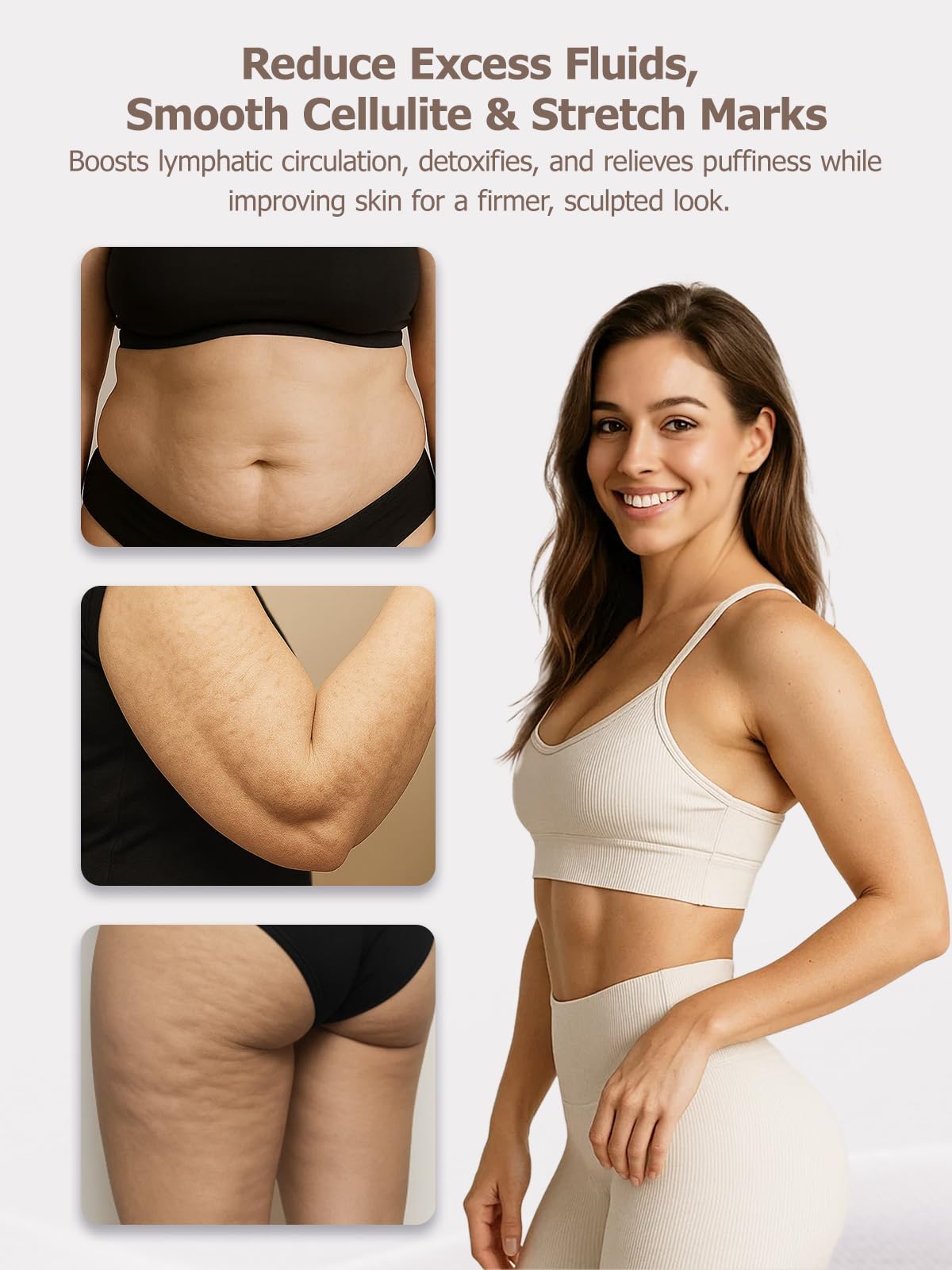 DiDEER Lymphatic Drainage Massager & Anti Cellulite Massage Tool, for Legs, Arms & Belly, Body,Helps Reduce Stretch Marks & Cellulite,with Microcurrent, Light Heat & Vibration - Maple Wellness Supplements