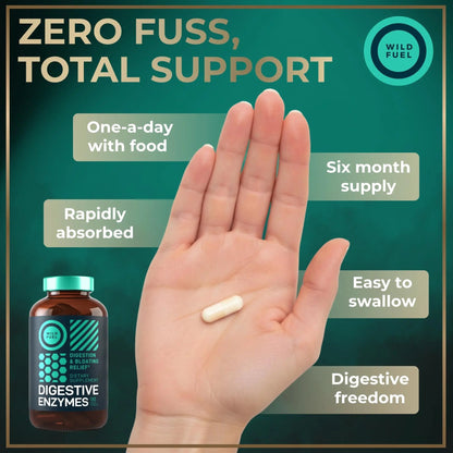 Digestive Enzymes for Women and Men with Probiotics and Prebiotics - Vegan Digestive Enzyme Blend - Bloating Support, Gut Health & Digestion Supplement with Artichoke Ginger Turmeric - 180 Capsules - Maple Wellness Supplements