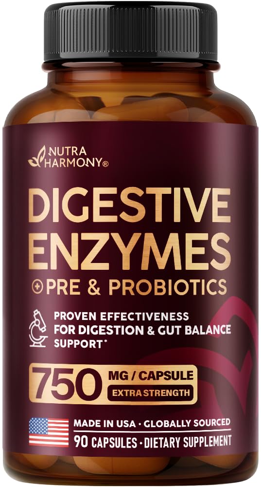 Digestive Enzymes for Women - Multi Digestive Enzymes | Papaya | Bromelain | Probiotic & Prebiotics - Gut & Digestion Support, Bloating Relief - Vegan, Lab Tested - Maple Wellness Supplements