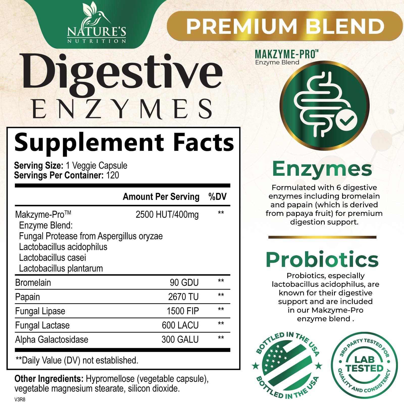 Digestive Enzymes - Super Digestive Multi Enzyme Complex for Bloating & Gut Health Support with Bromelain, Papain, Probiotics & Prebiotics - Digestion Health - Maple Wellness Supplements