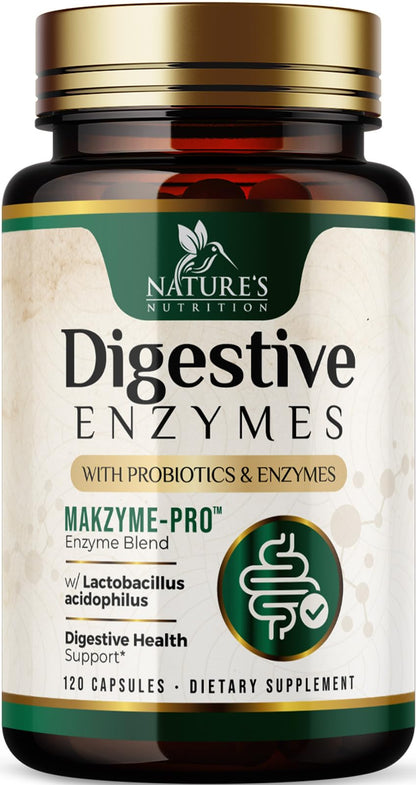 Digestive Enzymes - Super Digestive Multi Enzyme Complex for Bloating & Gut Health Support with Bromelain, Papain, Probiotics & Prebiotics - Digestion Health - Maple Wellness Supplements