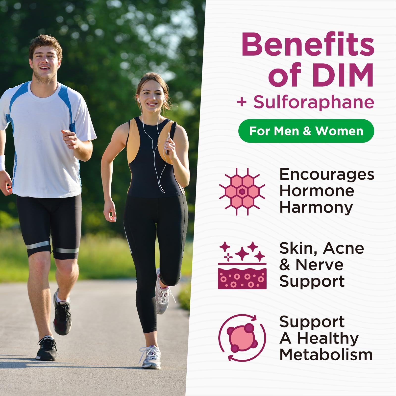 DIM Liquid Drops Supplement Women – Hormone Harmony for Women & Acne Supplements with Multivitamins, Inositol, Sulforaphane - Hormone Balance, Clear Skin & Mood Support, Mixed Berry Flavor 2 Fl Oz - Maple Wellness Supplements