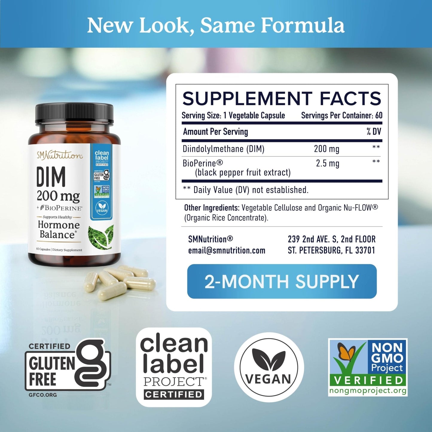 DIM Supplement 200 mg | Estrogen Balance for Women & Men | Hormonal Acne, Hormone Balance, Menopause & Antioxidant Support | Clean Label Project Certified - Maple Wellness Supplements