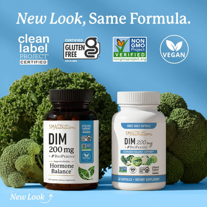 DIM Supplement 200 mg | Estrogen Balance for Women & Men | Hormonal Acne, Hormone Balance, Menopause & Antioxidant Support | Clean Label Project Certified - Maple Wellness Supplements