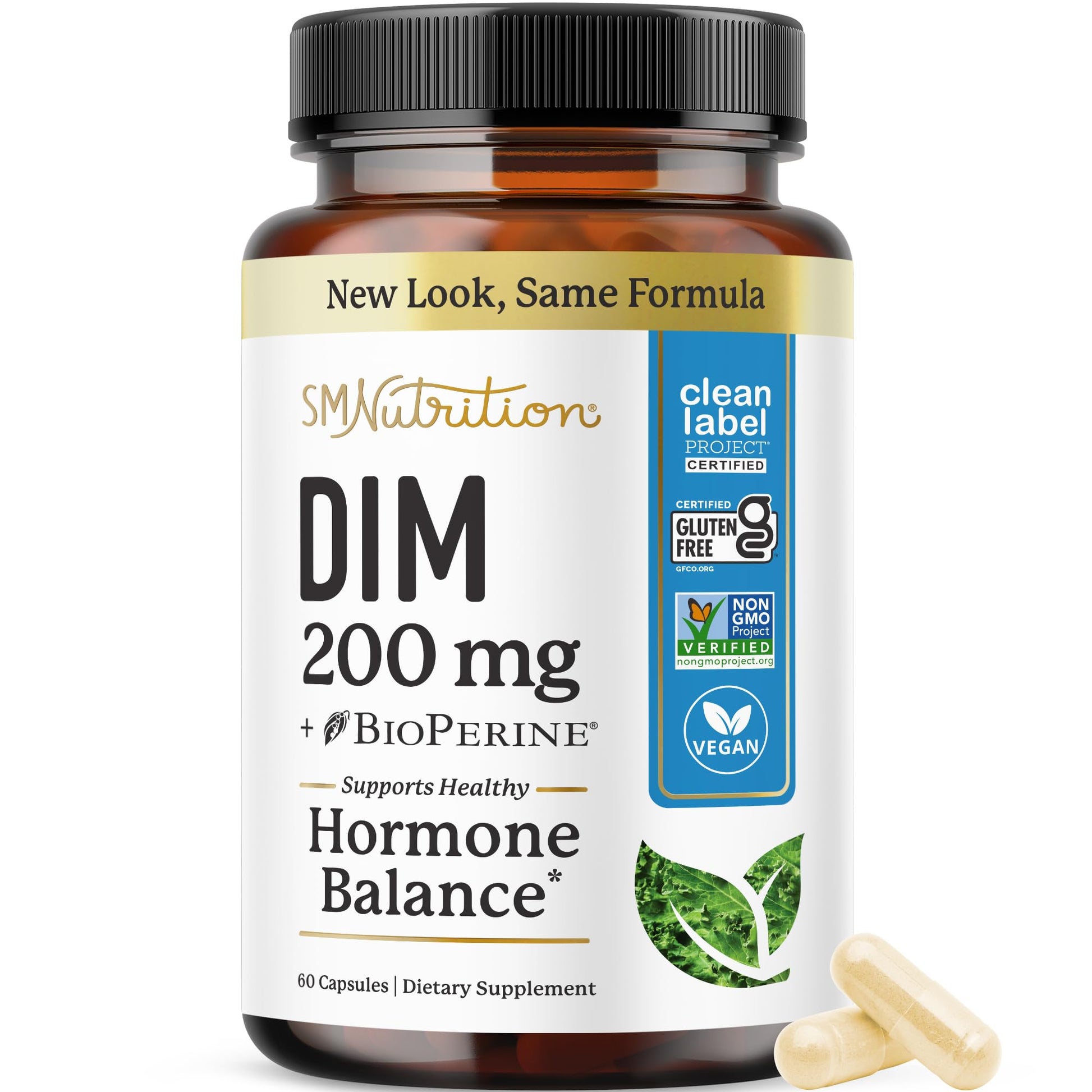 DIM Supplement 200 mg | Estrogen Balance for Women & Men | Hormonal Acne, Hormone Balance, Menopause & Antioxidant Support | Clean Label Project Certified - Maple Wellness Supplements