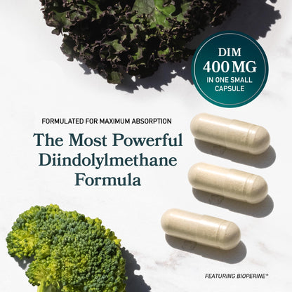 DIM Supplement 400MG Extra Strength | Hormone Balance for Men and Women | Menopause, Acne, Hot Flashes Relief, Prostate Support & Antioxidant Support | Soy-Free, Gluten-Free | SMNutrition | 90 Ct. - Maple Wellness Supplements