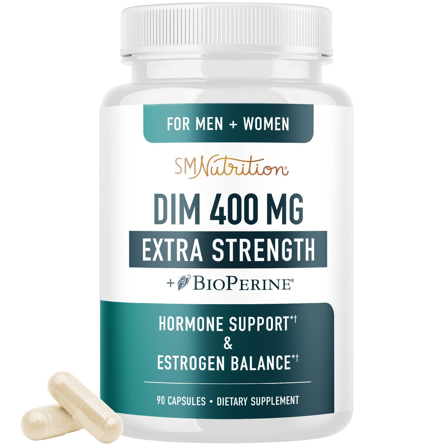 DIM Supplement 400MG Extra Strength | Hormone Balance for Men and Women | Menopause, Acne, Hot Flashes Relief, Prostate Support & Antioxidant Support | Soy-Free, Gluten-Free | SMNutrition | 90 Ct. - Maple Wellness Supplements