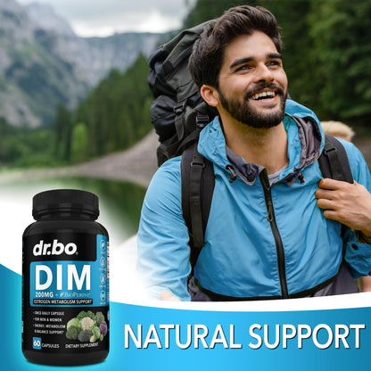 DIM Supplement for Women & Men 200mg - Androgen Estrogen Blocker for Men & Women, Hormonal Acne Pills, Hormone Balance, Menopause Support, Diindolylmethane DIM Supplement Plus BioPerine - 60 Capsules - Maple Wellness Supplements