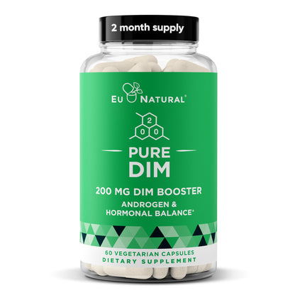 DIM Supplement Pure 200 Mg for Women or Men – Estrogen Hormone Balance Supplement for Energy, Fatigue, Stress, Menopause, Hot Flashes – Enhanced Bioavailability BioPerine – 60 Vegan Soft Capsules - Maple Wellness Supplements