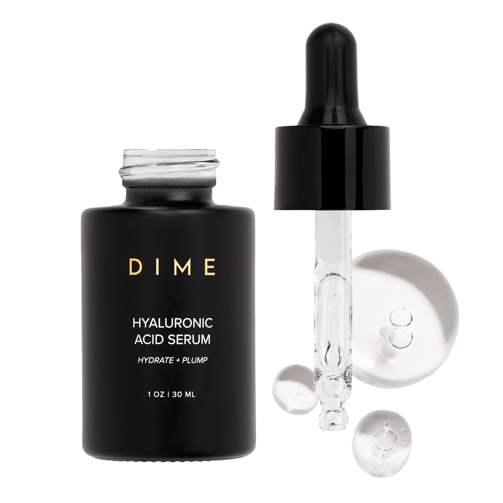 DIME Beauty Hyaluronic Acid Serum, Ultra Hydrating Face Serum with Pure Hyaluronic Acid, 1 oz / 30 ml - Maple Wellness Supplements
