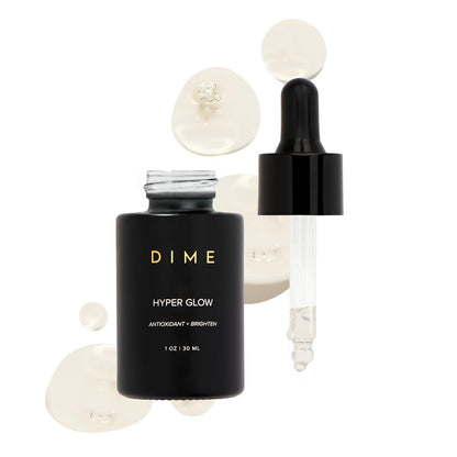 DIME Beauty Hyper Glow Treatment Vitamin C Serum Dark Spot Remover for Face Brightening Hydrating Antioxidant Vitamin C Serum for Face with Ferulic Acid Resveratrol Hyaluronic Acid Aloe 1 oz / 30 ml - Maple Wellness Supplements